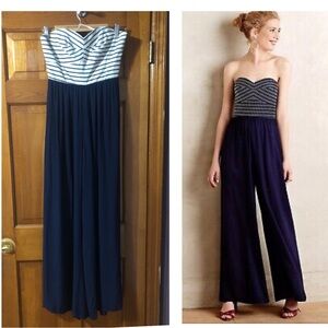 Anthropologie x Hutch Strapless Wide Leg Jumpsuit Size 6